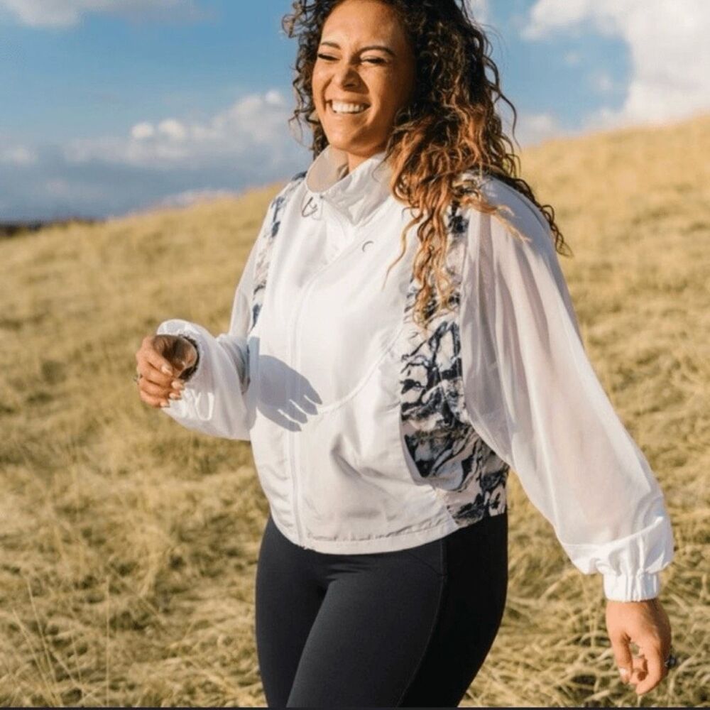 ZYIA Active White Marble Mesh Jacket and Shoulder Bag Size XXL - Picture 7 of 10